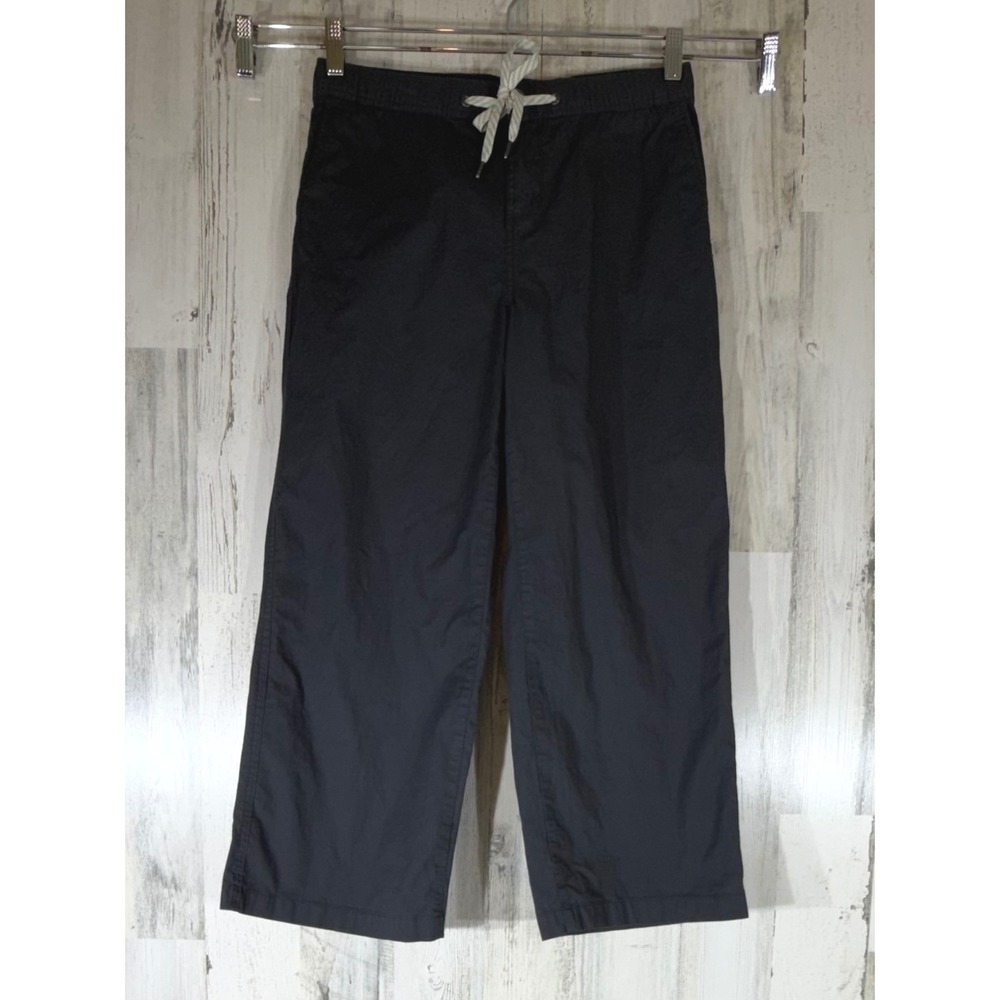 Vuori Wide Leg Crop Pants Medium Dark Gray Organic Cotton Drawstring Rip Stop